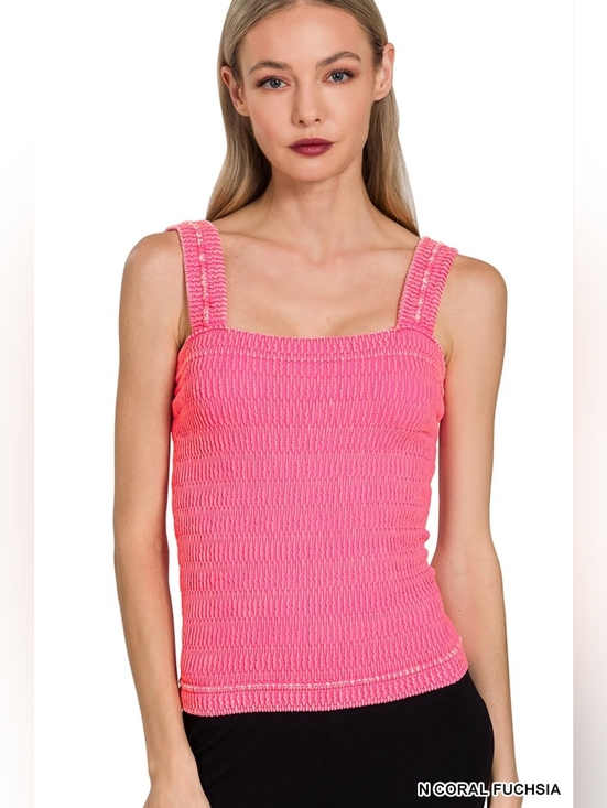 Zenana Outfitters Tops - Zenana Seamless Winkle Stone Washed Tank Top- Sensory-Friendly